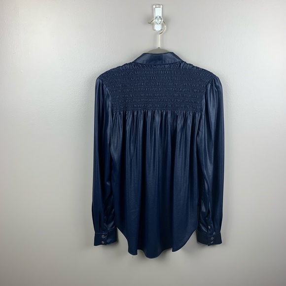 CURRENT AIR LOS ANGELES Metallic Blue Blouse - Picture 5 of 5